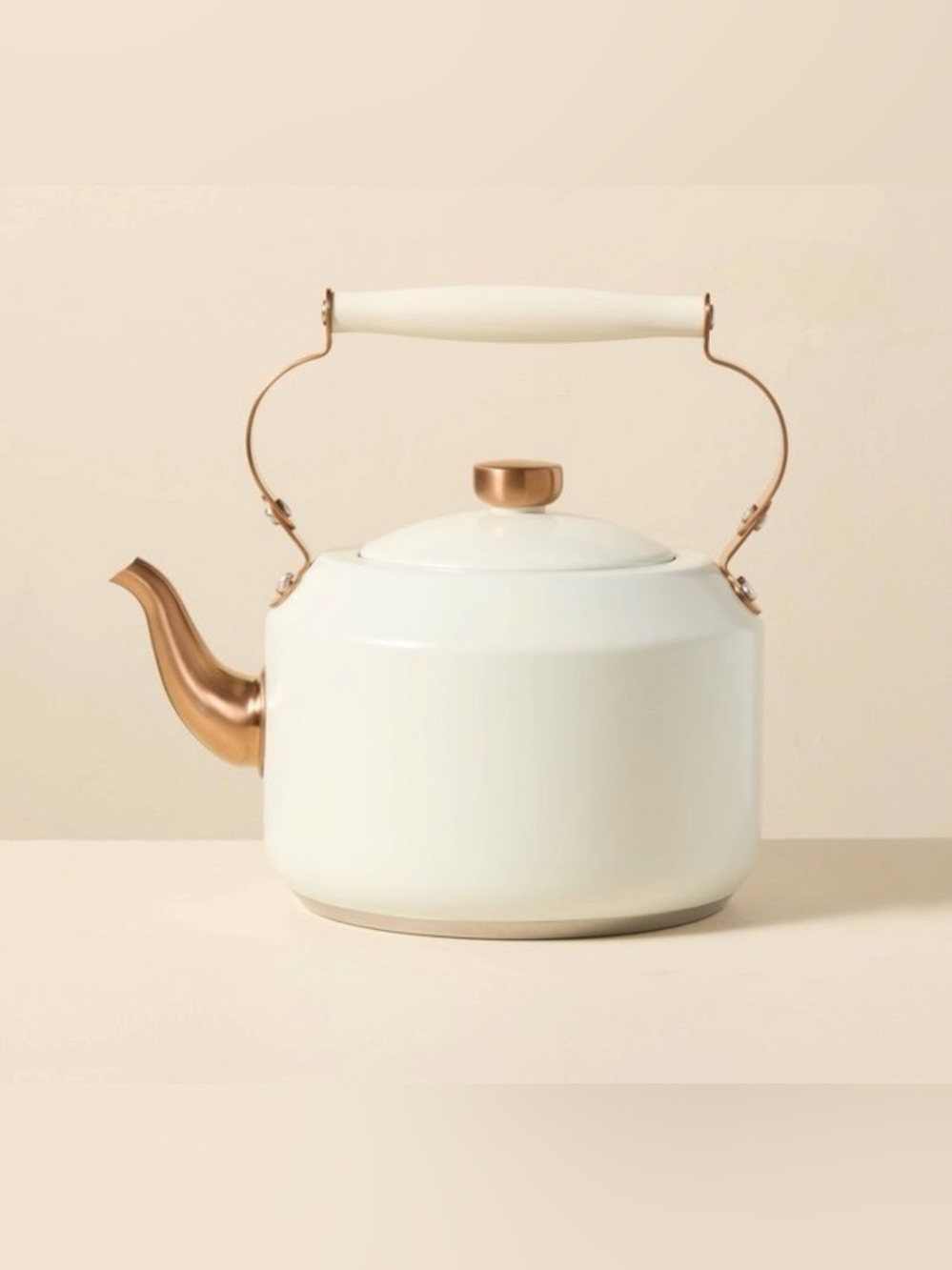 Hearth & Hand 2 Qt. Coated Tea Kettle -Sour Cream Color - NEW!